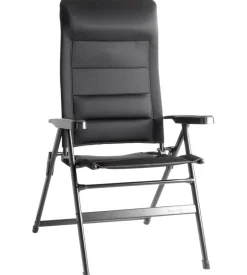 Sedia da campeggio reclinabile brunner "aravel 3d large" in alluminio e 3durafeel nero 49x44x126 cm