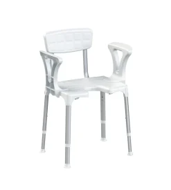 Sedia da doccia multifunzione regolabile con braccioli  e schienale