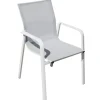 Sedia da esterno con braccioli solaria "samo" impilabile in alluminio bianco 56x61x90 cm
