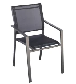 Sedia da esterno con braccioli solaria "zara" in alluminio antracite 54x57x89 cm