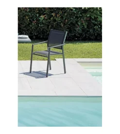 Sedia da esterno con braccioli solaria "zara" in alluminio antracite 54x57x89 cm