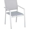 Sedia da esterno con braccioli solaria "zara" in alluminio bianco e grigio chiaro 54x57x89 cm