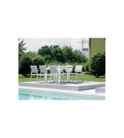 Sedia da esterno con braccioli solaria "zara" in alluminio bianco e grigio chiaro 54x57x89 cm