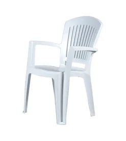 Sedia da esterno con schienale medio "comfort vega" in polipropilene bianco 58x46x90 cm