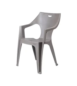 Sedia da esterno con schienale medio "kreta" in polipropilene taupe 56x55x80 cm