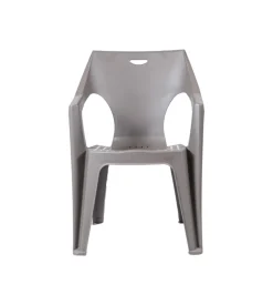 Sedia da esterno con schienale medio "kreta" in polipropilene taupe 56x55x80 cm