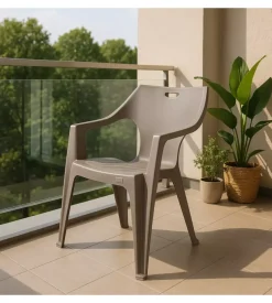 Sedia da esterno con schienale medio 