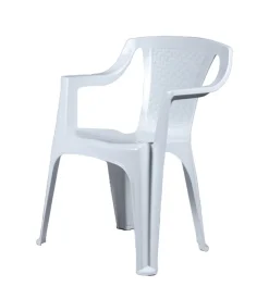 Sedia da esterno con schienale basso "luna" in polipropilene bianco 56x52x77 cm