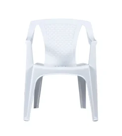 Sedia da esterno con schienale basso "luna" in polipropilene bianco 56x52x77 cm