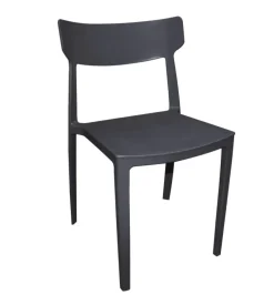 Sedia da esterno elica garden "debby" in polipropilene grigio scuro 46,5x49x80,5 cm