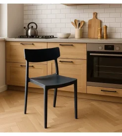 Sedia da esterno elica garden "debby" in polipropilene grigio scuro 46,5x49x80,5 cm