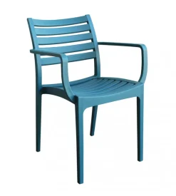 Sedia da esterno elica garden "eveline" in polipropilene verde petrolio 58,5x55,2x84 cm