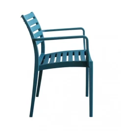 Sedia da esterno elica garden "eveline" in polipropilene verde petrolio 58,5x55,2x84 cm