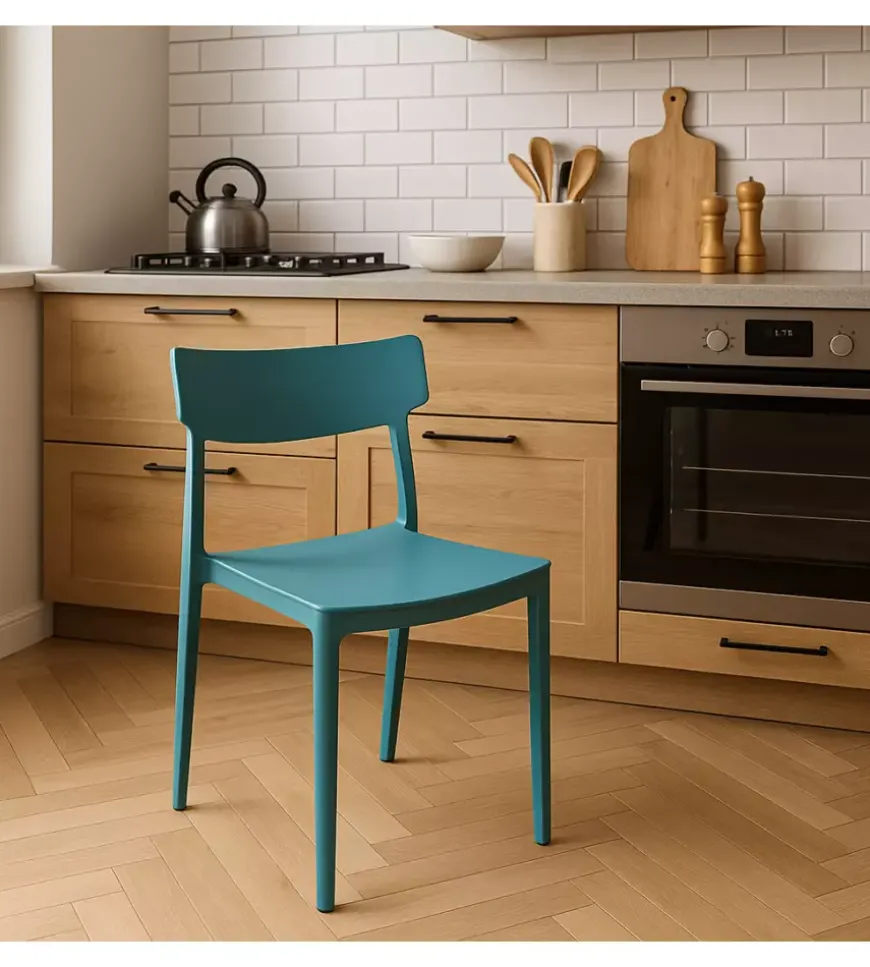 Sedia da esterno elica garden "debby" in polipropilene blu 46,5x49x80,5 cm