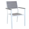 Sedia da esterno impilabile elica garden "cervia" in alluminio e polywood bianco e grigio 58x46,5x87 cm
