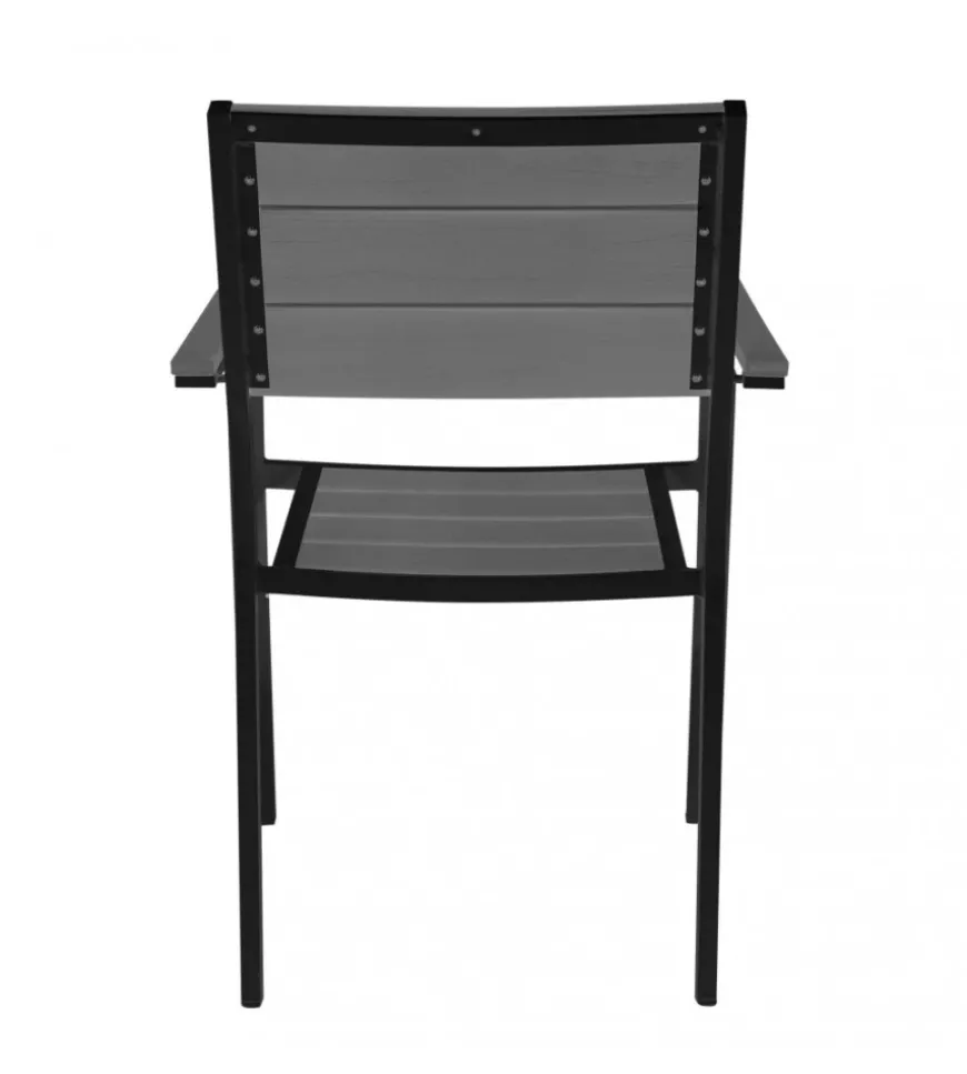 Sedia da esterno impilabile elica garden "cervia" in alluminio e polywood antracite e grigio 58x46,5x87 cm