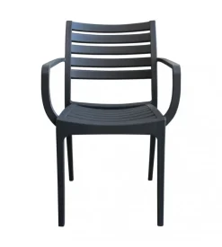 Sedia da esterno impilabile elica garden "eveline" in polipropilene antracite 58,5x55,2x84 cm