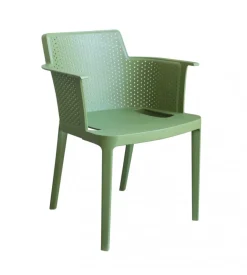 Sedia da esterno impilabile elica garden "cathy" in polipropilene verde scuro 60x58x76,5 cm