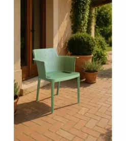 Sedia da esterno impilabile elica garden "cathy" in polipropilene verde scuro 60x58x76,5 cm