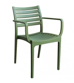 Sedia da esterno impilabile elica garden "eveline" in polipropilene verde scuro 58,5x55,2x84 cm