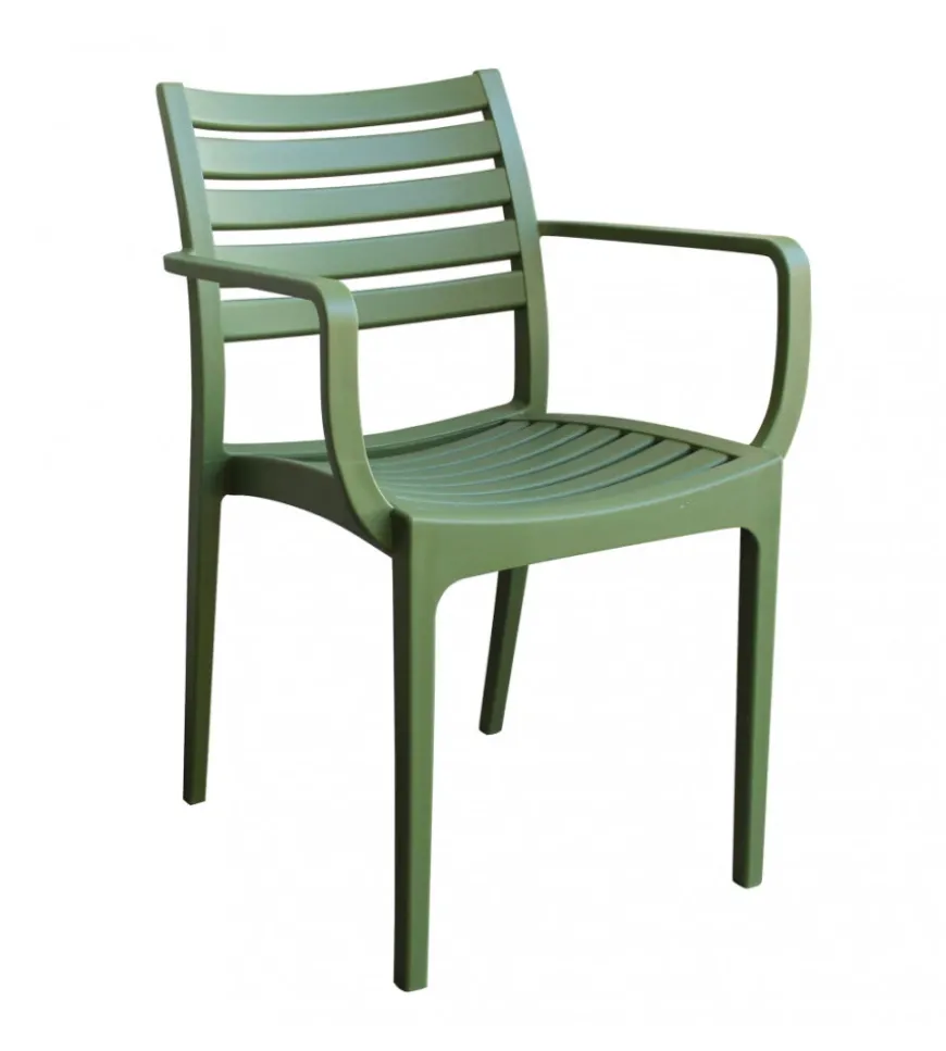 Sedia da esterno impilabile elica garden "eveline" in polipropilene verde scuro 58,5x55,2x84 cm