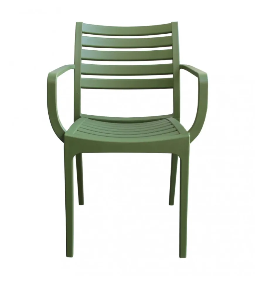 Sedia da esterno impilabile elica garden "eveline" in polipropilene verde scuro 58,5x55,2x84 cm