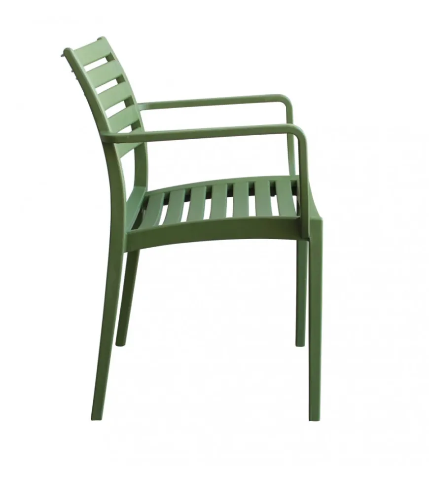 Sedia da esterno impilabile elica garden "eveline" in polipropilene verde scuro 58,5x55,2x84 cm