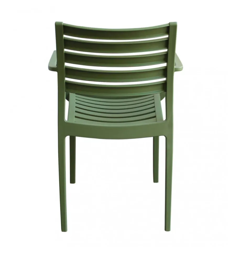 Sedia da esterno impilabile elica garden "eveline" in polipropilene verde scuro 58,5x55,2x84 cm