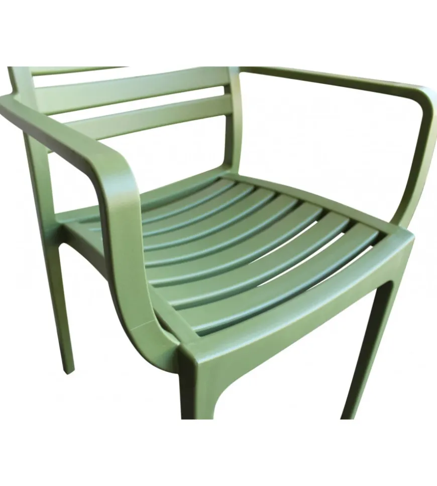 Sedia da esterno impilabile elica garden "eveline" in polipropilene verde scuro 58,5x55,2x84 cm