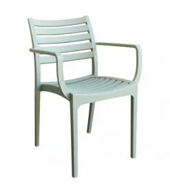 Sedia da esterno impilabile elica garden "eveline" in polipropilene verde chiaro 58,5x55,2x84 cm