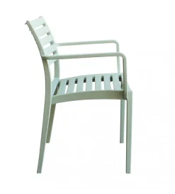 Sedia da esterno impilabile elica garden "eveline" in polipropilene verde chiaro 58,5x55,2x84 cm