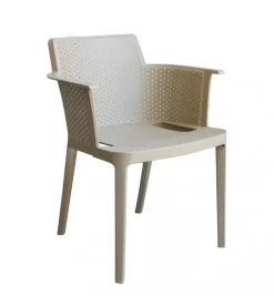 Sedia da esterno impilabile elica garden "cathy" in polipropilene tortora 60x58x76,5 cm
