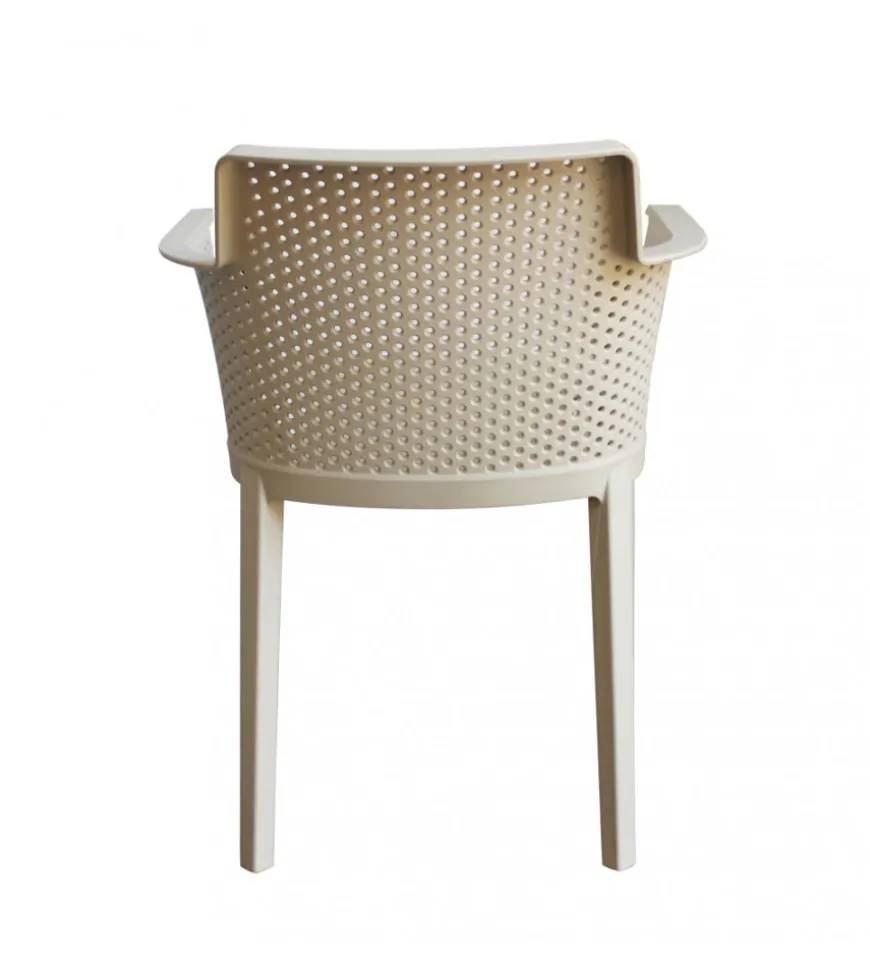 Sedia da esterno impilabile elica garden "cathy" in polipropilene tortora 60x58x76,5 cm