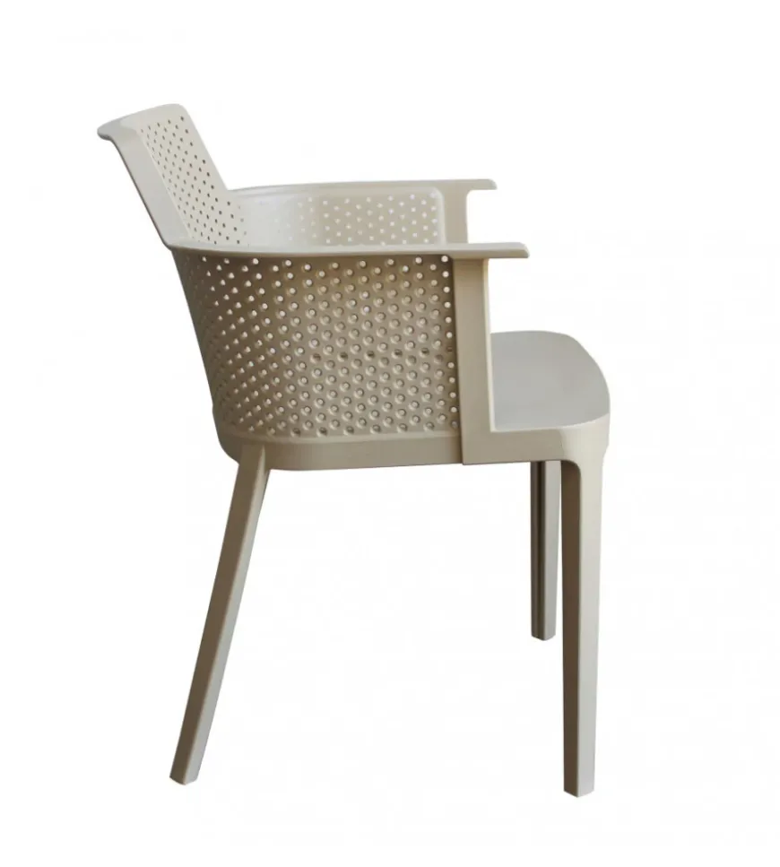 Sedia da esterno impilabile elica garden "cathy" in polipropilene tortora 60x58x76,5 cm