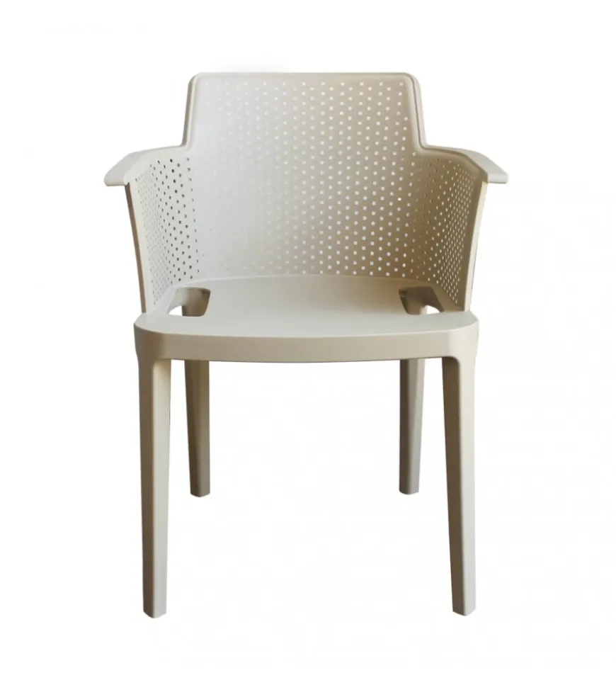 Sedia da esterno impilabile elica garden "cathy" in polipropilene tortora 60x58x76,5 cm
