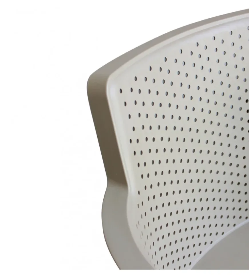 Sedia da esterno impilabile elica garden "cathy" in polipropilene tortora 60x58x76,5 cm