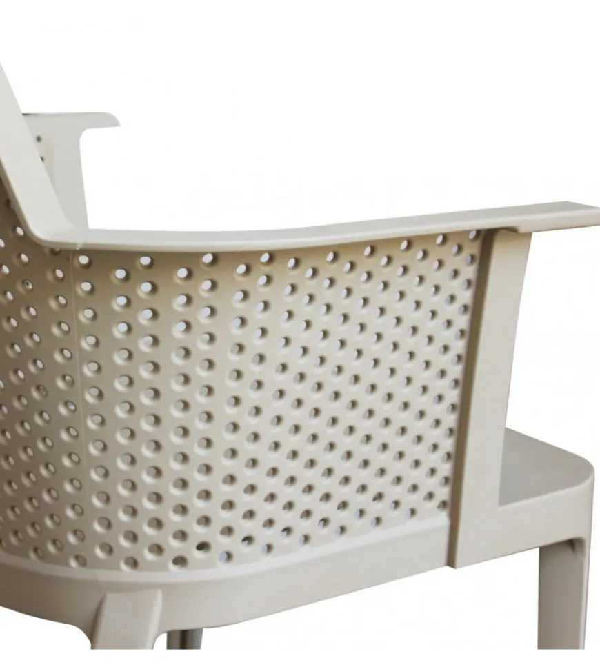 Sedia da esterno impilabile elica garden "cathy" in polipropilene tortora 60x58x76,5 cm