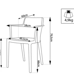 Sedia da esterno impilabile elica garden