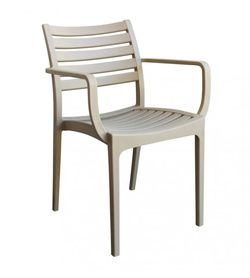 Sedia da esterno impilabile elica garden "eveline" in polipropilene tortora 58,5x55,2x84 cm