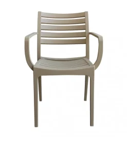 Sedia da esterno impilabile elica garden "eveline" in polipropilene tortora 58,5x55,2x84 cm