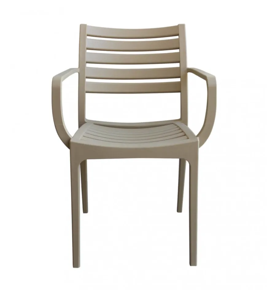 Sedia da esterno impilabile elica garden "eveline" in polipropilene tortora 58,5x55,2x84 cm