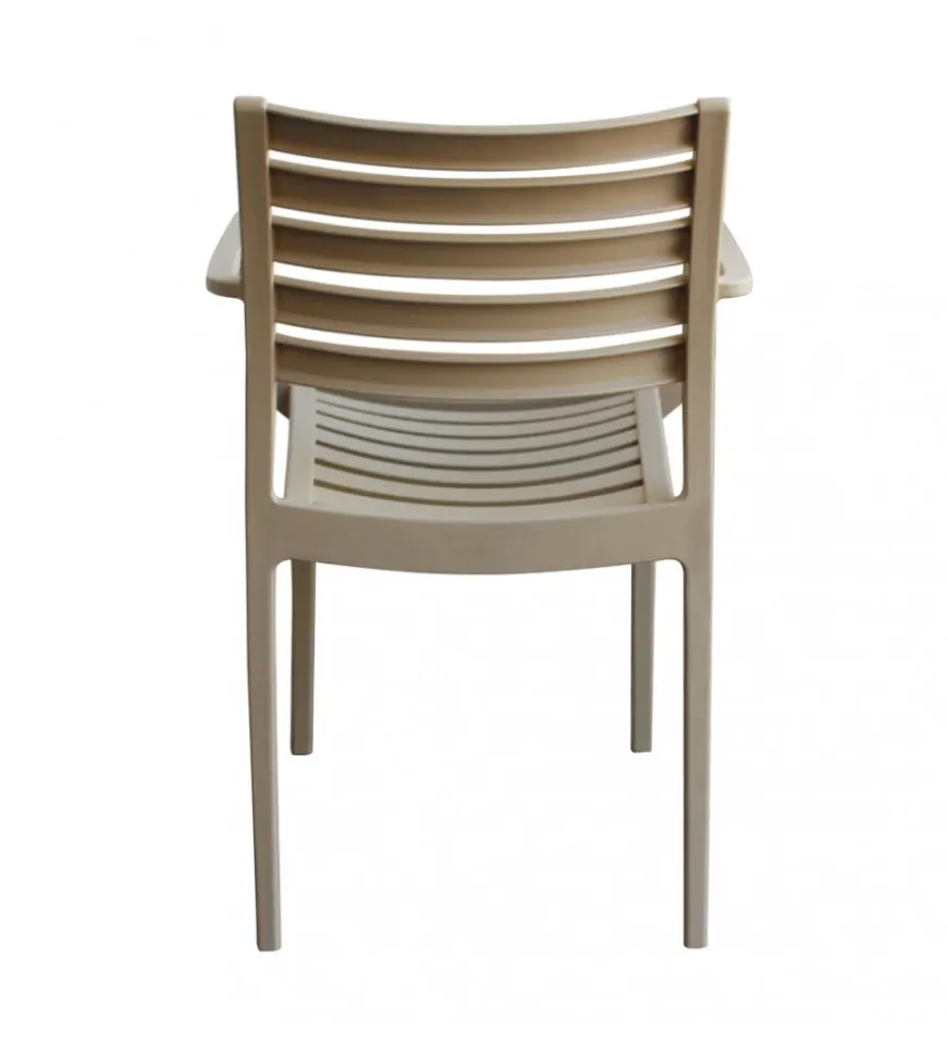 Sedia da esterno impilabile elica garden "eveline" in polipropilene tortora 58,5x55,2x84 cm