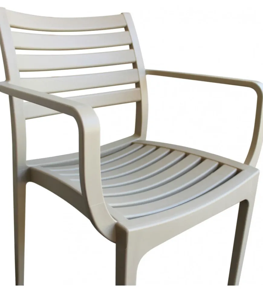 Sedia da esterno impilabile elica garden "eveline" in polipropilene tortora 58,5x55,2x84 cm