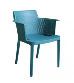 Sedia da esterno impilabile elica garden "cathy" in polipropilene verde petrolio 60x58x76,5 cm