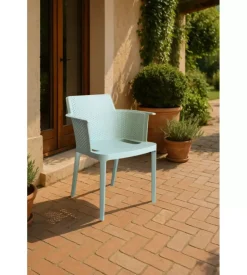Sedia da esterno impilabile elica garden "cathy" in polipropilene verde menta 60x58x76,5 cm