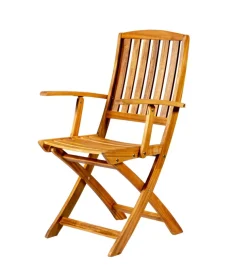 Sedia da esterno pieghevole con braccioli  eurogarden "navis" in legno di acacia 56x53,5x96 cm