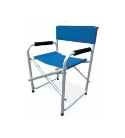 Sedia da giardino essenza "regista" in alluminio e pvc blu 47x57x79 cm