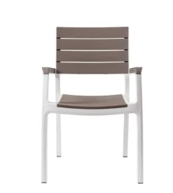 Sedia da giardino keter "harmony" in polipropilene colore bianco e cappuccino, 59x60x86 cm