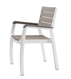 Sedia da giardino keter "harmony" in polipropilene colore bianco e cappuccino, 59x60x86 cm