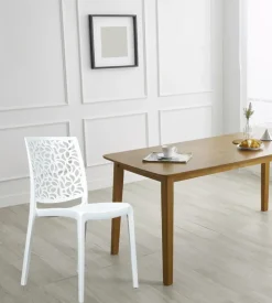 Sedia da interno monoblocco "london" in resina bianco, 44x56x83,5 cm